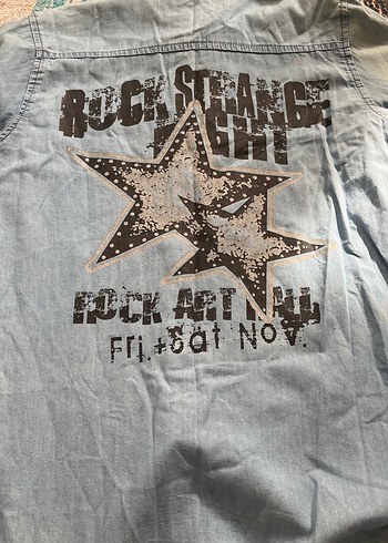 Mavi Baskılı Denim Kadın Gömlek - Görsel 3