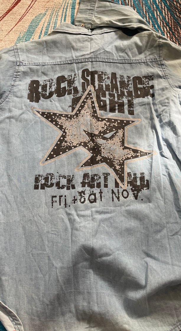 Mavi Baskılı Denim Kadın Gömlek - Görsel 3