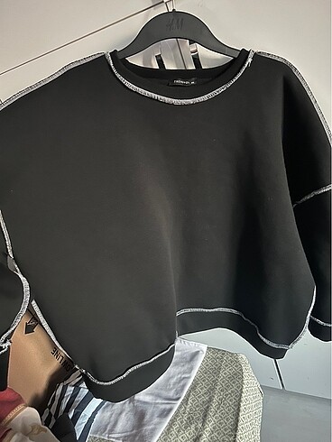 Trendyol & Milla Trendyol curve siyah oversize sweatshirt
