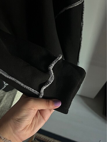 48 Beden siyah Renk Trendyol curve siyah oversize sweatshirt