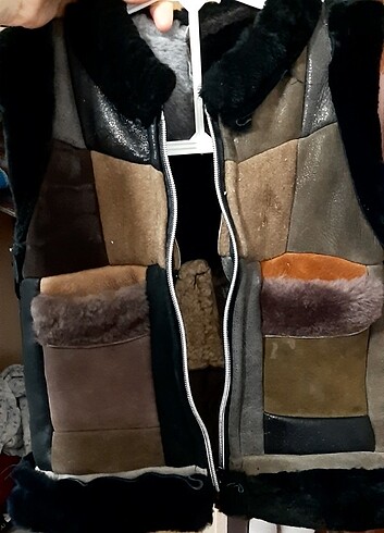 24-36 Ay Beden Patchwork deri yelek