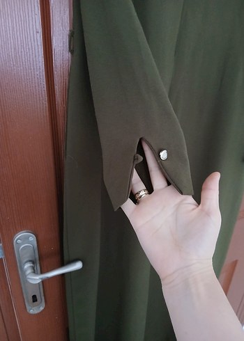 Kadın Uzun Kollu Haki Elbise - Görsel 5