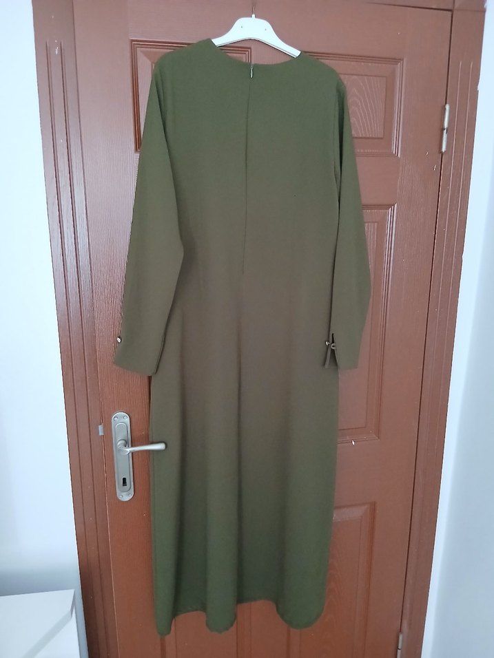 Kadın Uzun Kollu Haki Elbise - Görsel 2