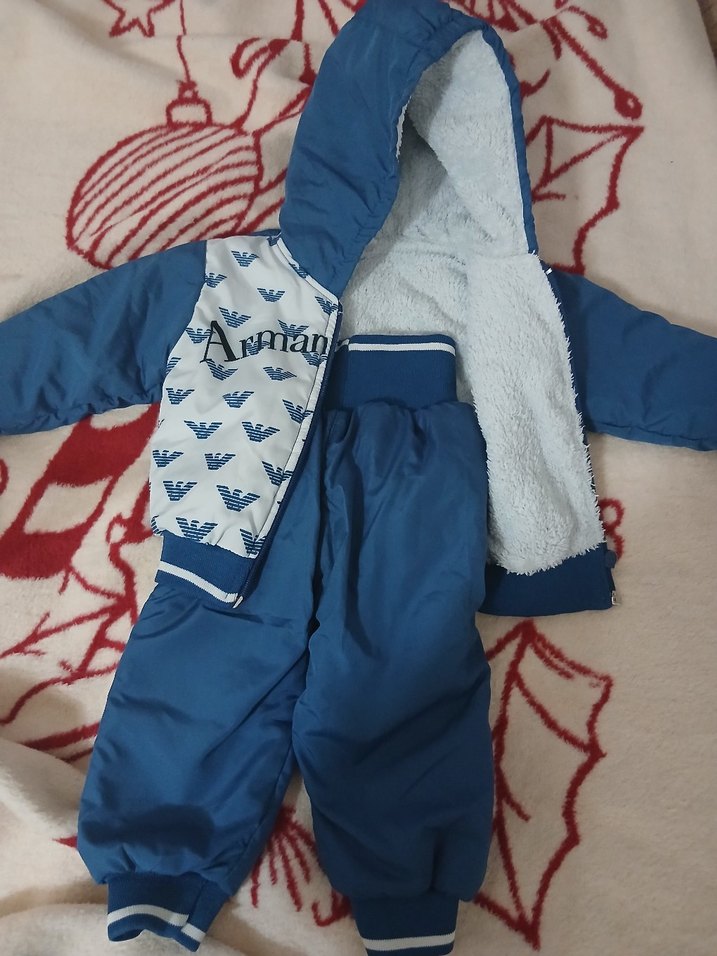 Mavi Fermuarlı Bebek Erkek Kayak Tulumu - Görsel 3