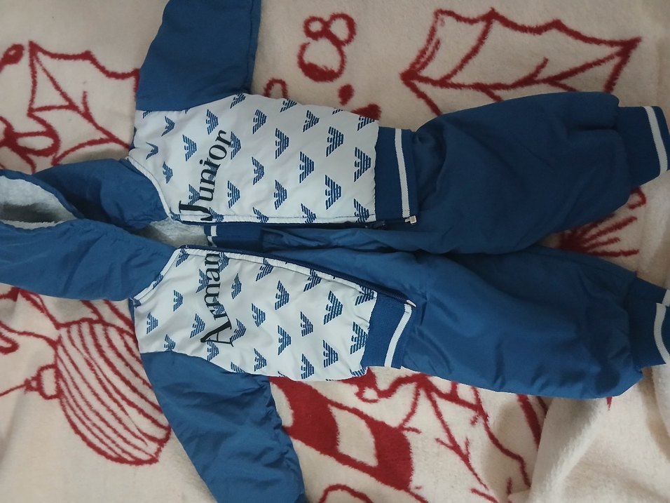 Mavi Fermuarlı Bebek Erkek Kayak Tulumu - Görsel 4