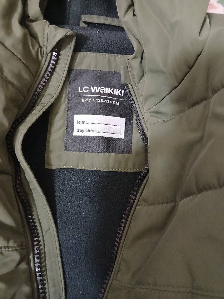 Koyu Yeşil Kapüşonlu Erkek Çocuk Mont - Görsel 5