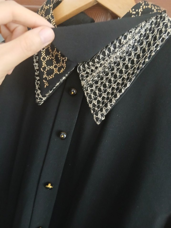 Kemerli Siyah Uzun Kadın Elbise - Görsel 3