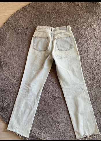 Mango mavi Bej Midi Boy Kadın Denim Pantolon