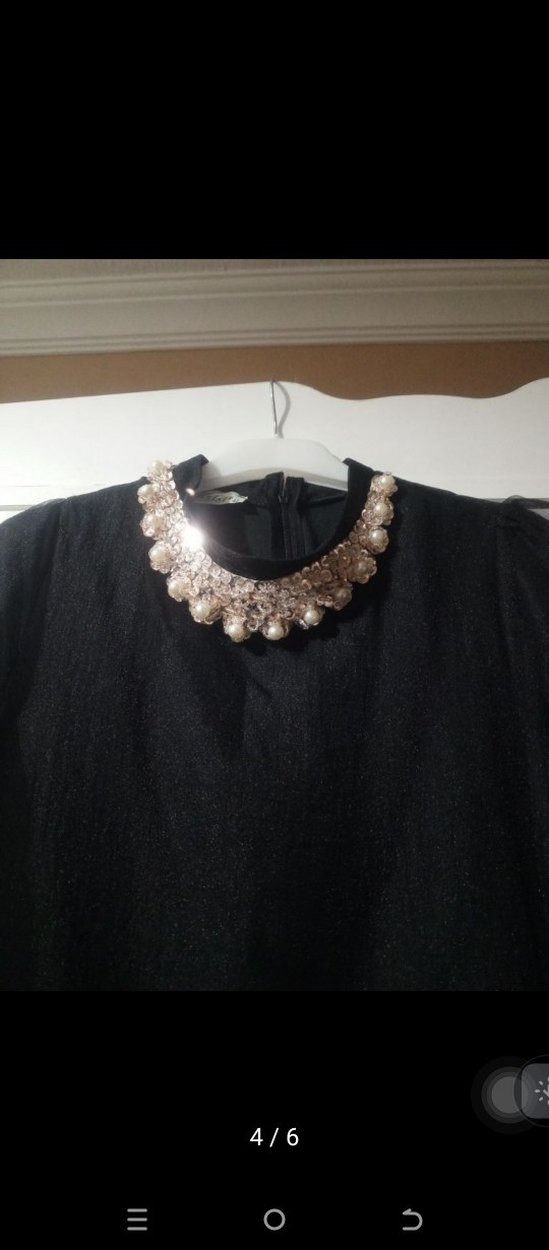 Uzun Siyah Kadın Abiye Elbise - Görsel 4