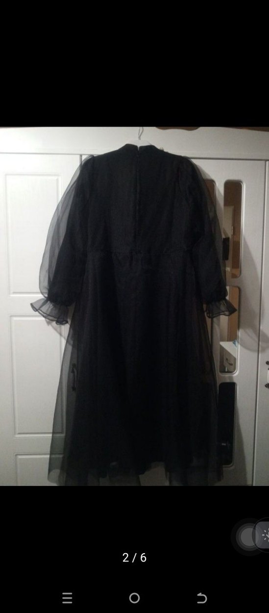 Uzun Siyah Kadın Abiye Elbise - Görsel 2