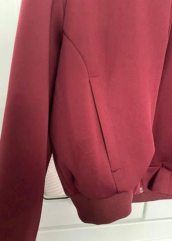 Bordo Fermuarlı Kadın Sweatshirt - Görsel 3