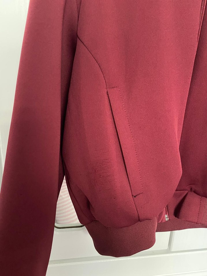 Bordo Fermuarlı Kadın Sweatshirt - Görsel 3