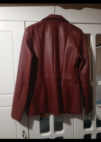 Bordo Deri Kadın Ceket - Görsel 2