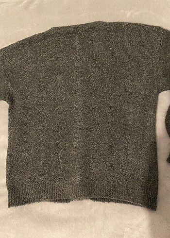 Düğmeli Gri Kadın Triko Hırka - Görsel 3