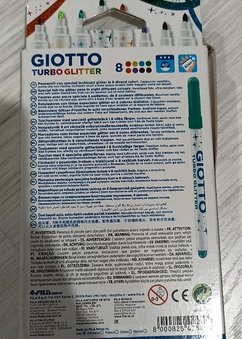 Giotto Turbo Glitter 8 Renkli Simli Keçeli Kalem - Görsel 2