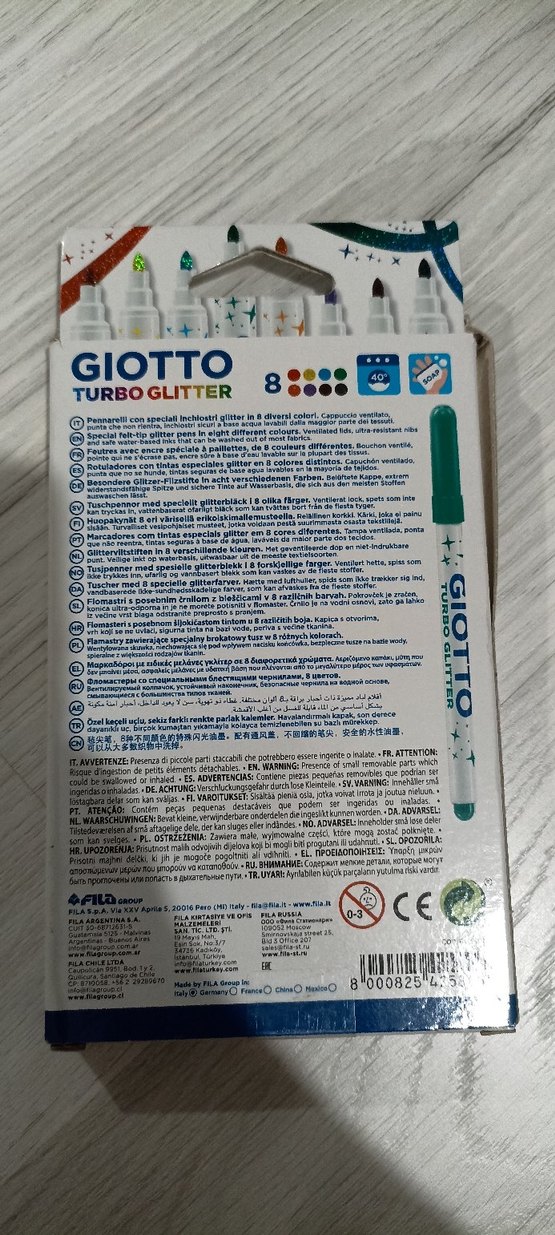 Giotto Turbo Glitter 8 Renkli Simli Keçeli Kalem - Görsel 2