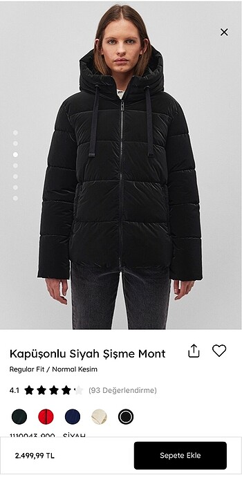 MAVİ siyah şişme mont