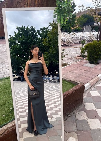 Uzun Saten Abiye Elbise