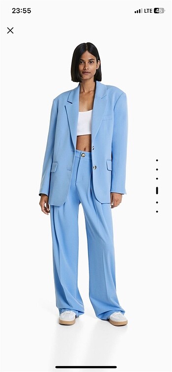 Bershka Loose fit feminen mavi blazer ceket BERSHKA