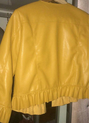 Zara Sarı Deri Ceket