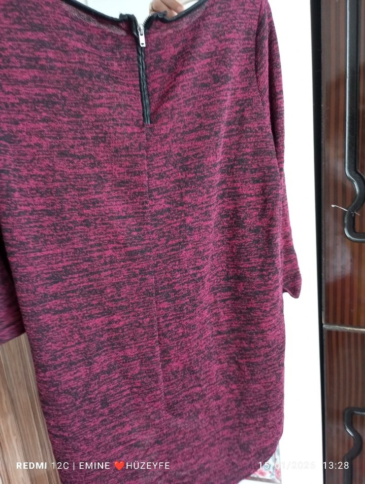 Bordo Uzun Kollu Kız Çocuk Triko Tişört - Görsel 2