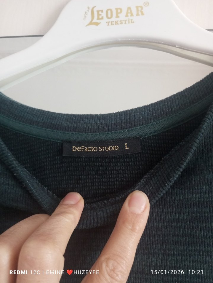 yeşil Kadın Uzun Kollu Triko Midi Elbise - Görsel 2