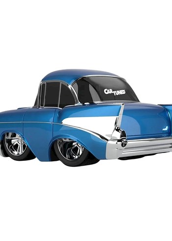 Car Tuned 57 Chevy Bel Air Mavi 1/64 - Görsel 2