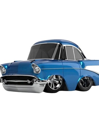 Car Tuned 57 Chevy Bel Air Mavi 1/64 - Görsel 3