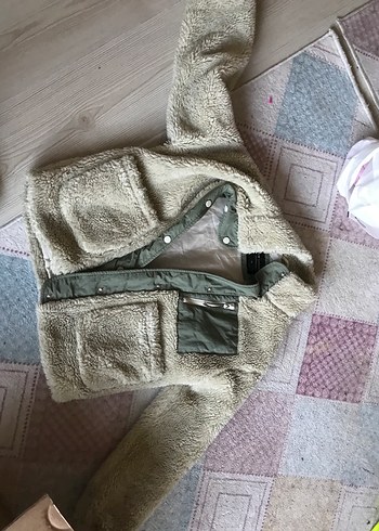 Gri Kadın Midi Boy Peluş Ceket