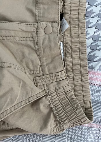 H&M camel renkli kumaş kargo pantolon