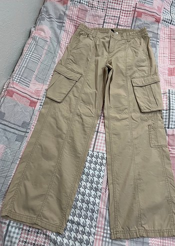 camel renkli kumaş kargo pantolon