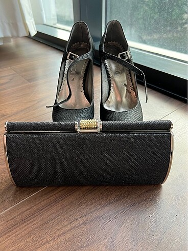  Beden siyah Renk Siyah simli abiye clutch el çantası
