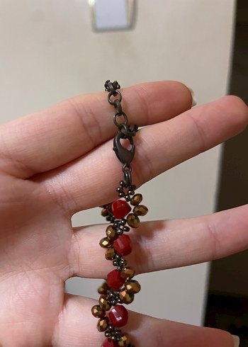 Kırmızı Boncuklu Bohem Kolye - Görsel 3