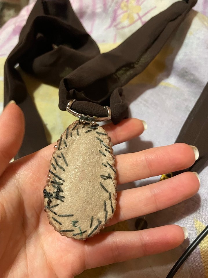 kahve taşlı kolye - Görsel 4