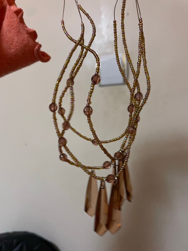 Bej Boncuklu Bohem Midi Kolye - Görsel 2