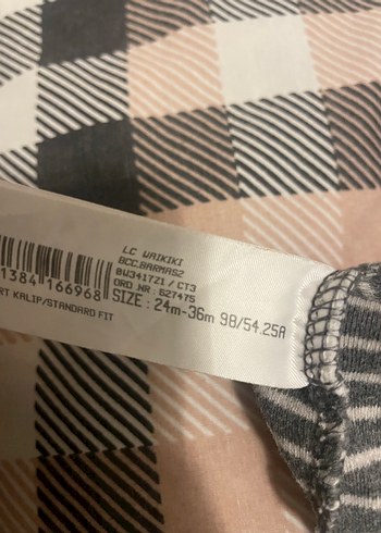 Gri Çizgili Kısa Kollu Bebek Body - Görsel 2