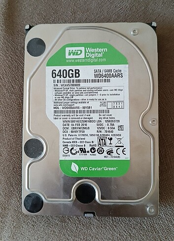 640 GB Western digital HDD 