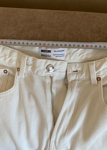 Bershka Bej Düğmeli Erkek Pamuklu Jean - Görsel 4