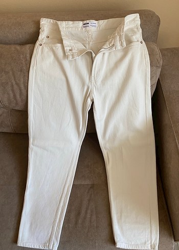 Bershka Bej Düğmeli Erkek Pamuklu Jean - Görsel 2