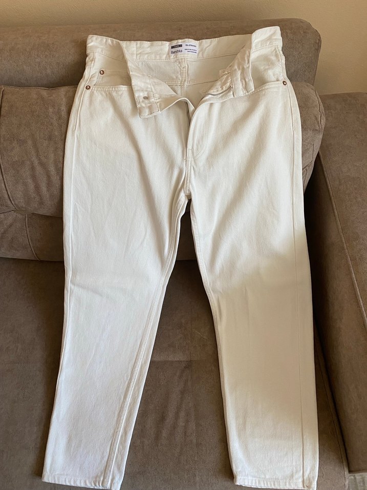 Bershka Bej Düğmeli Erkek Pamuklu Jean - Görsel 2