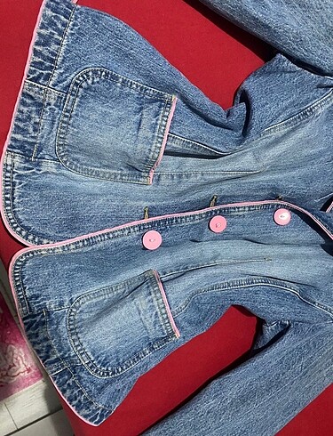 m Beden y2k kot ceket vintage pembe