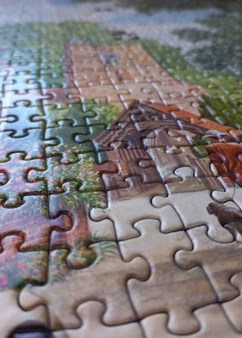  1000 Parça Renkli Köy Manzaralı Puzzle