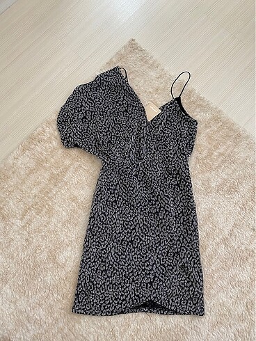 Koton Party Wear Gümüş Işıltılı Siyah Elbise