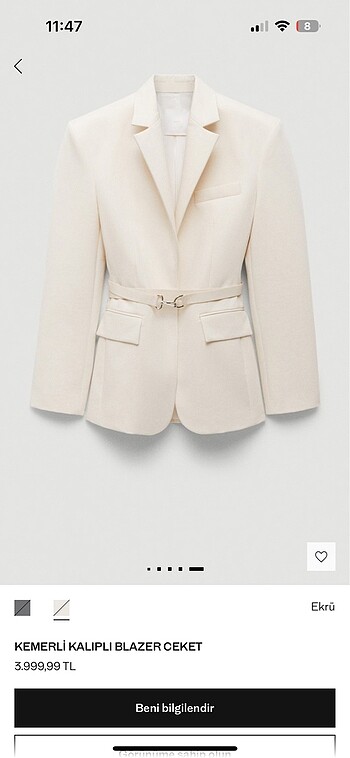 l Beden beyaz Renk Mango blazer ceket
