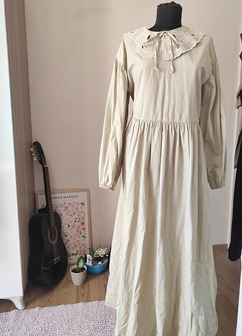 LC Waikiki Bebe yaka mint yeşili tesettür elbise 