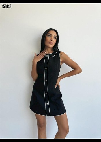 Diğer Siyah Kolye Yaka Midi Elbise