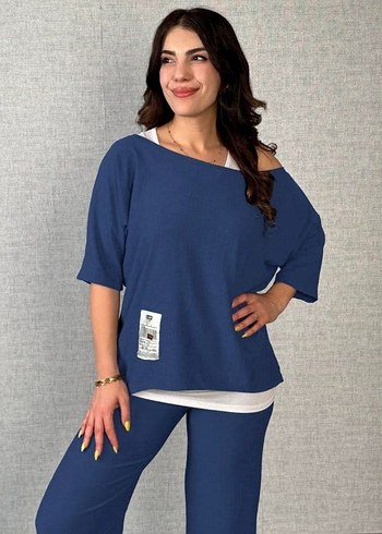 Diğer Mavi Kadın Midi Takım Regular Fit