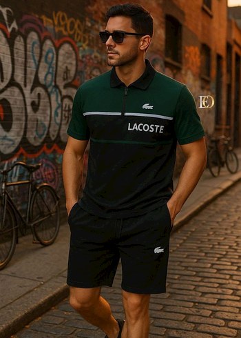 Diğer Lacoste Erkek Siyah Kısa Kollu Tişört