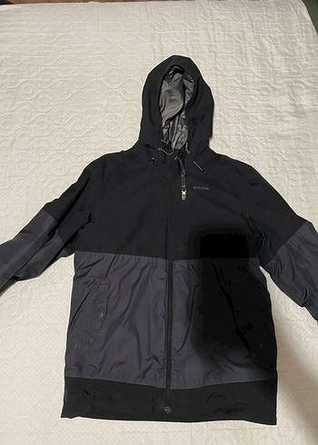 Erkek Siyah Kapüşonlu Fermuarlı Mont Decathlon