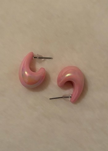 Mini Pembe Parlak Küpe